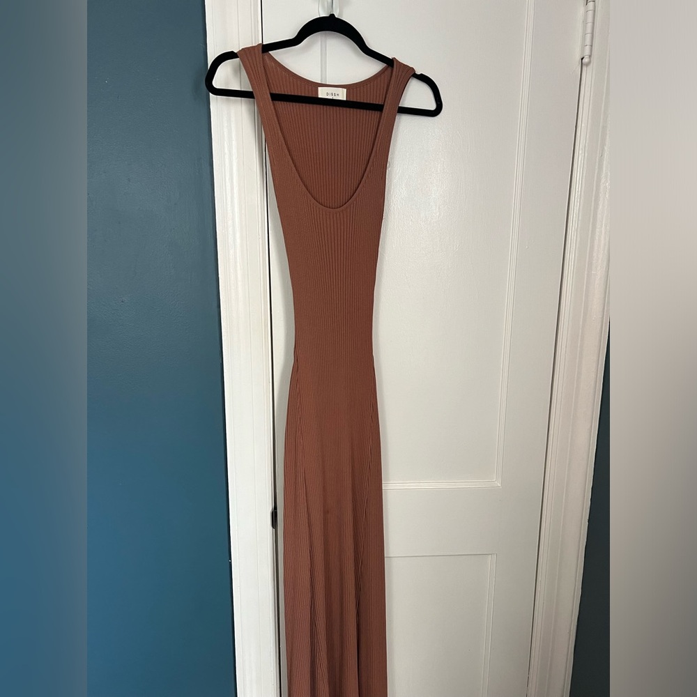 SOLD - Ribbed dissh dress - brownish pink size S